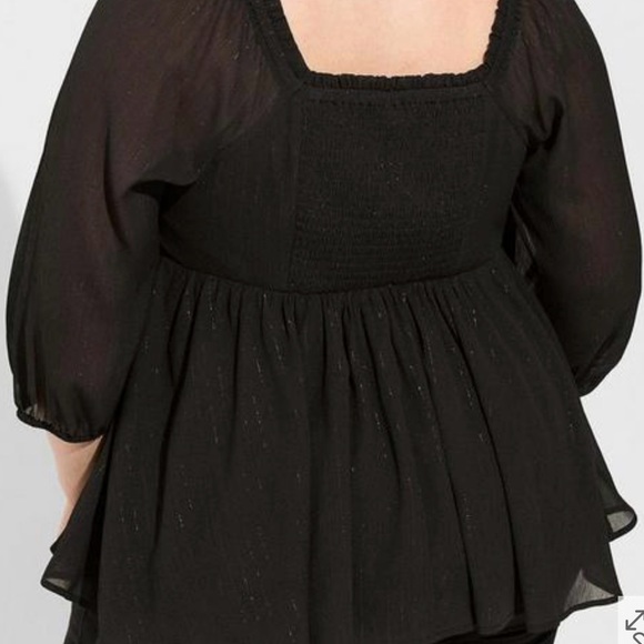NWT Torrid Babydoll Crinkle Chiffon Blouson - Picture 3 of 3